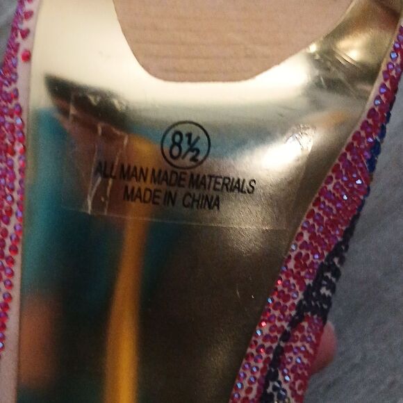 Viga Fiore multicolor rhinestone platform 6" heels  Sz 8.5 EUC - Picture 11 of 11